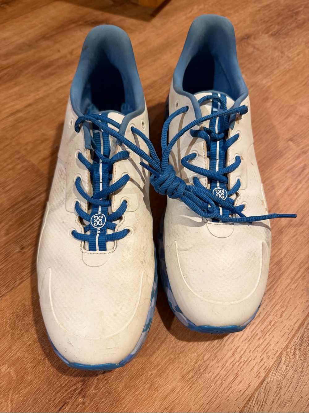 G/FORE Men's White and Blue Athletic Golf Shoes